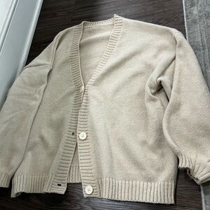 Women's Beige Cardigan Sweater